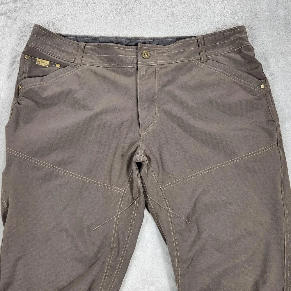 Kuhl Silencr Pants Mens 40x32 Brown Canvas Regular Fit Workwear Hiking Outdoor